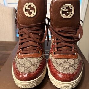 Gucci Gg Imprime High 'Crocodile Skin' Sneakers Size 8.5